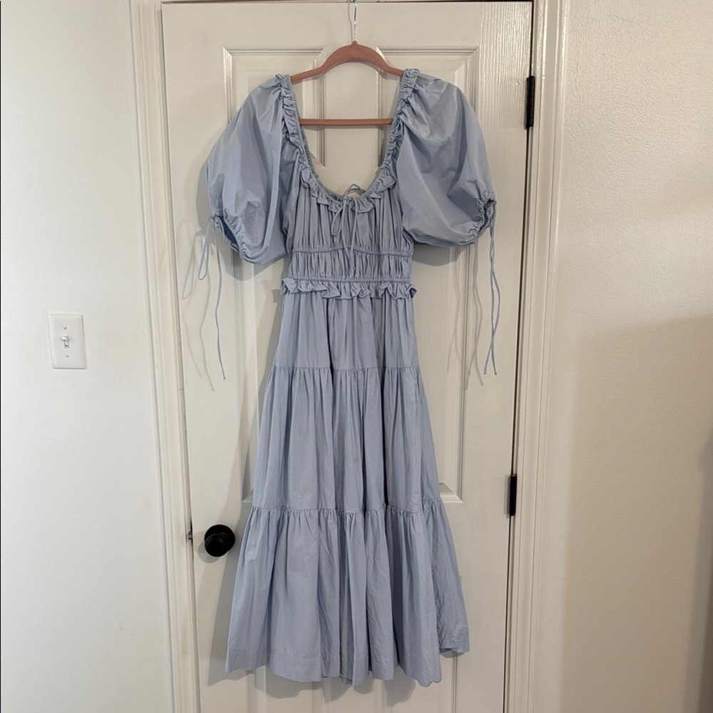 En Saison Blue Puff Sleeve Dress